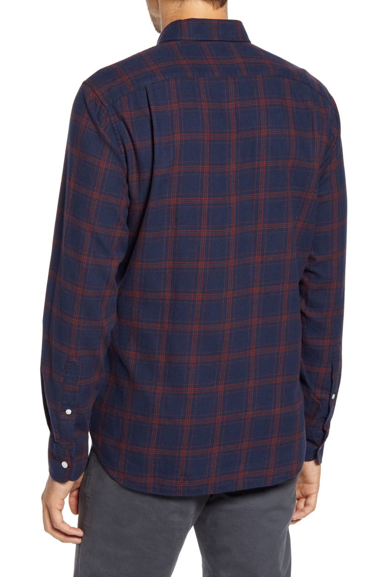 Slim Fit Plaid Flannel Button-Up Shirt, Alternate, color, PLAID - EXPEDITION NAVY