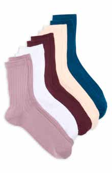 NORDSTROM RACK 5-Pack Dressy Rib Quarter Socks