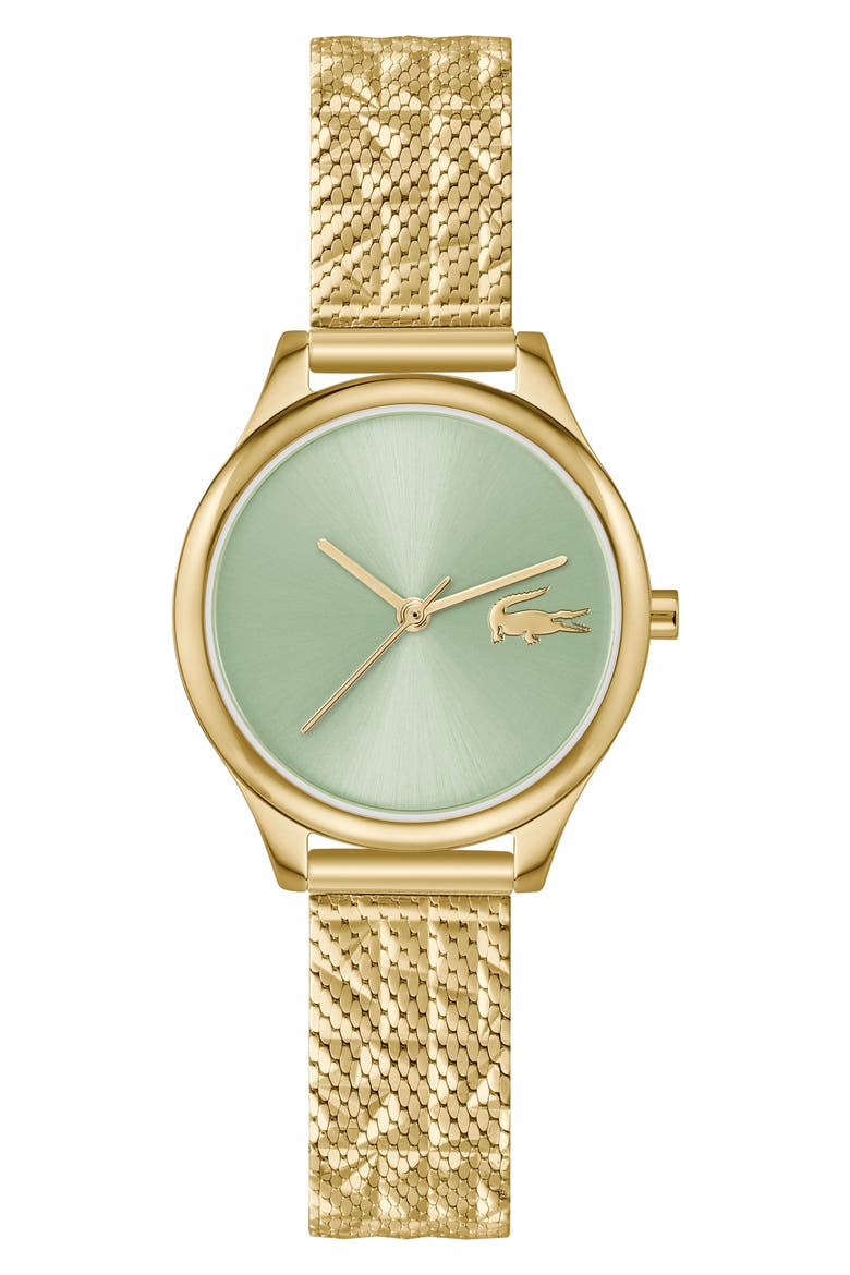 Mini Crocodelle Mesh Strap Watch, 28mm, Main, color, GOLD