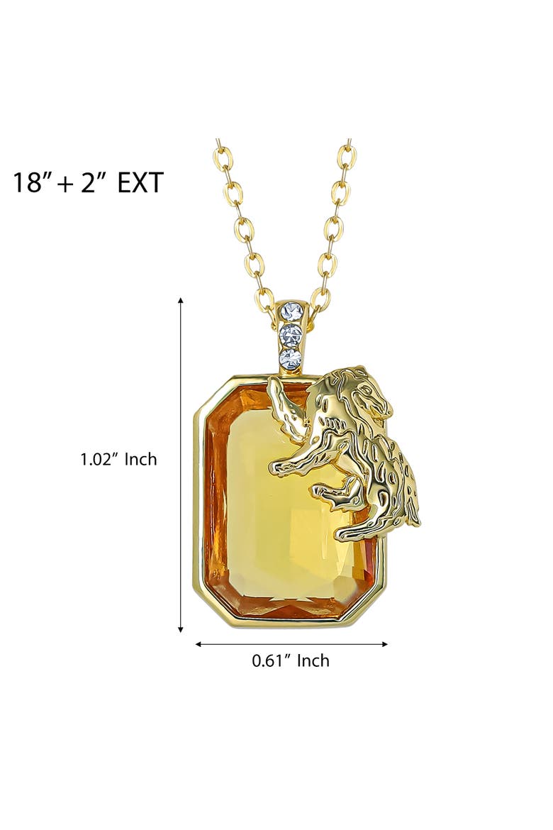 Hufflepuff Badger Pendant Necklace Official License,18+2", Alternate, color, Yellow