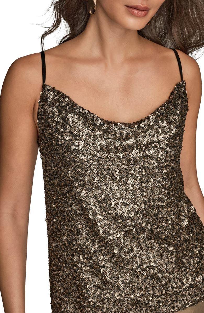 Donna Karan New York Sequin Cowl Neck Camisole, Alternate, color,