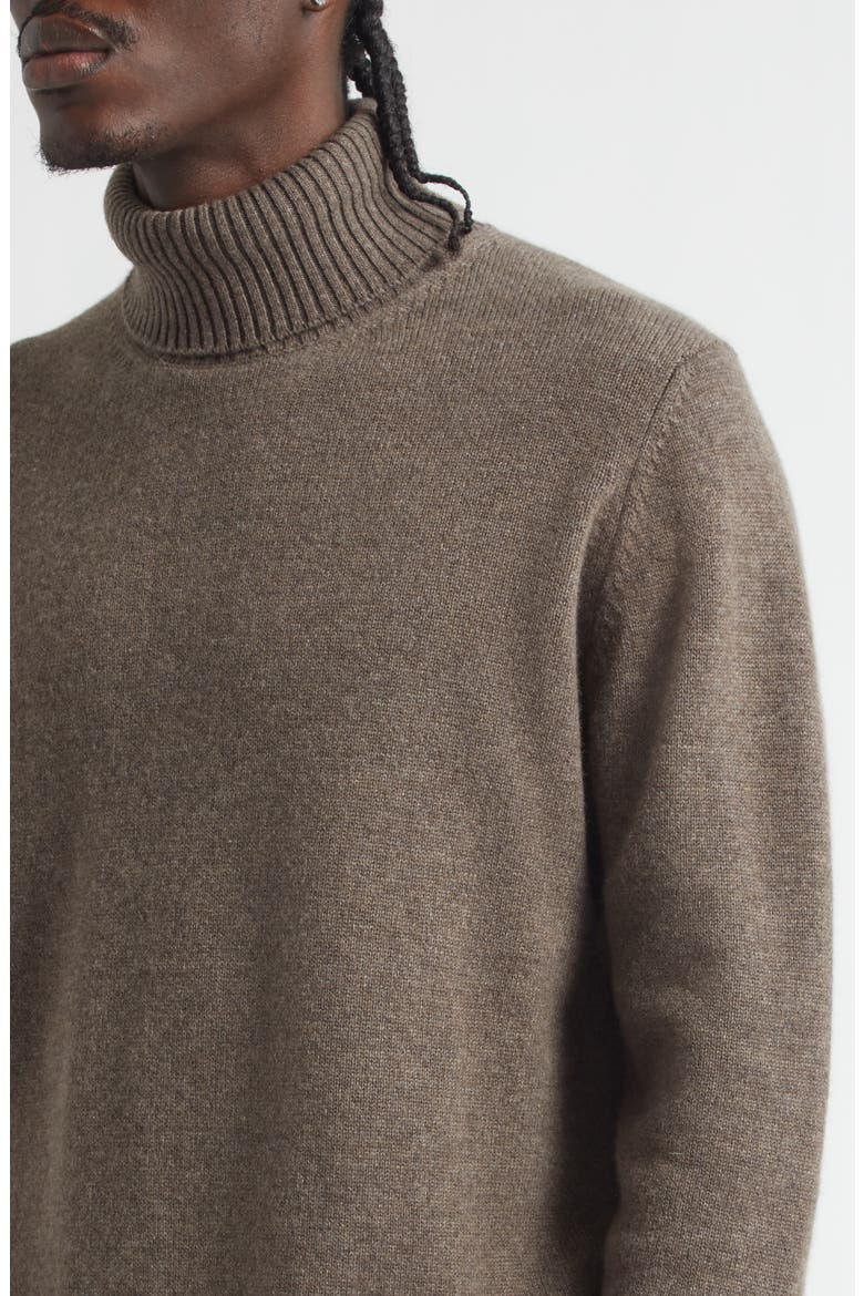 Cashmere Turtleneck Sweater, Alternate, color, MID BROWN