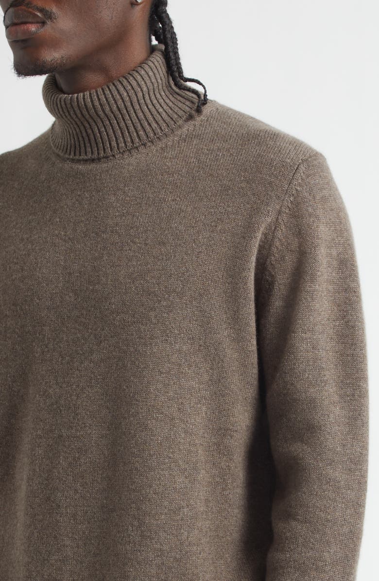 Thom Sweeney Cashmere Turtleneck Sweater, Alternate, color, Mid Brown