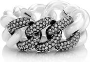 SHAY Ceramic & Pavé Diamond Link Ring