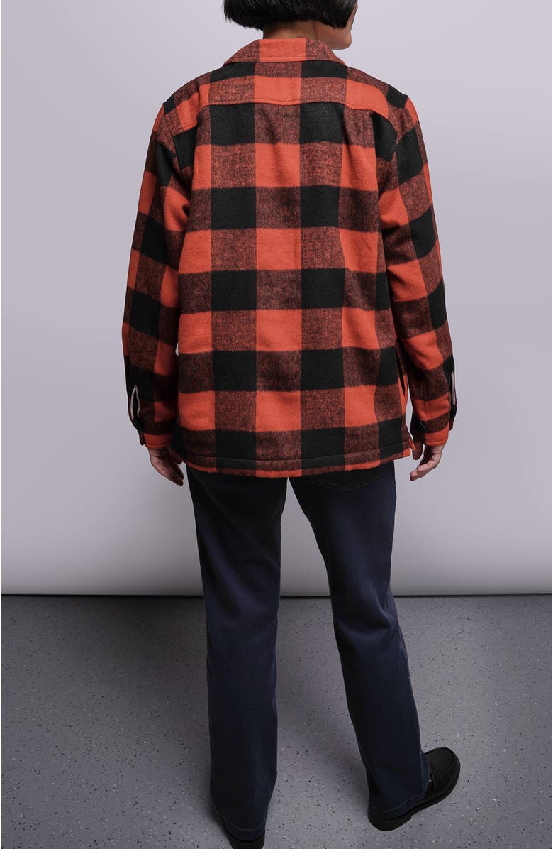 WILDFANG The Essential Flannel Fleece Lined Shacket, Alternate, color, Chili/Black