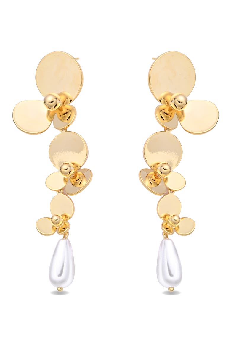 Stella Drop Earrings, Alternate, color, GOLD