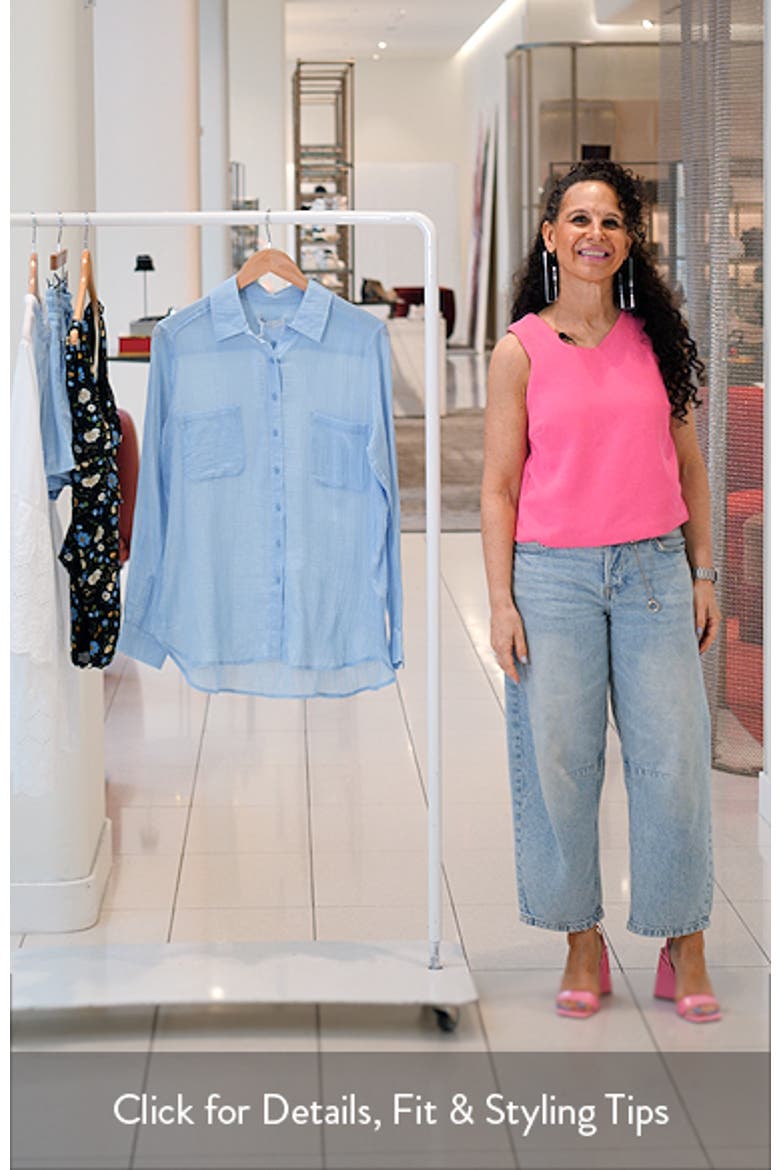 Breeze Beach Button-Up Cotton Gauze Cover-Up Shirt video