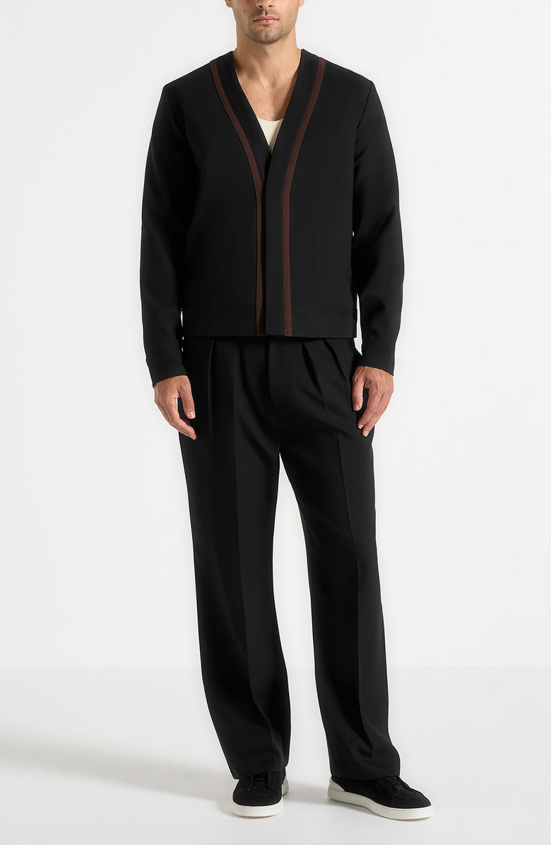 Manière De Voir Alain Tailored Cardigan With Contrast Placket, Alternate, color, Black