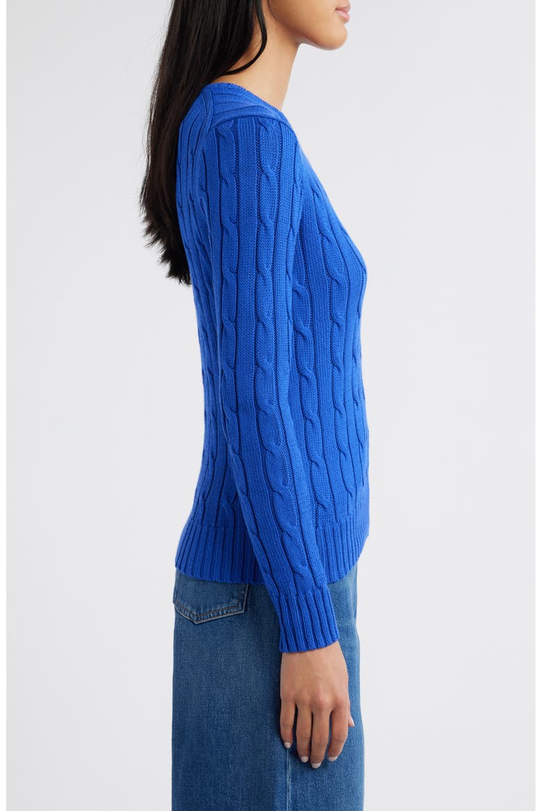 Julianna Cotton Cable Sweater, Alternate, color, RUGBY ROYAL