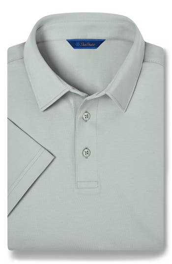 David Donahue Solid Interlock Cotton Polo