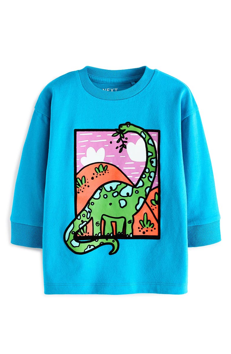 NEXT Kids' Dino Long Sleeve Cotton Graphic T-Shirt, Main, color, 