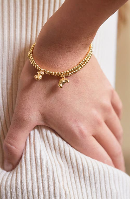 Estella Bartlett Sienna Croissant Beaded Stretch Bracelet In Gold