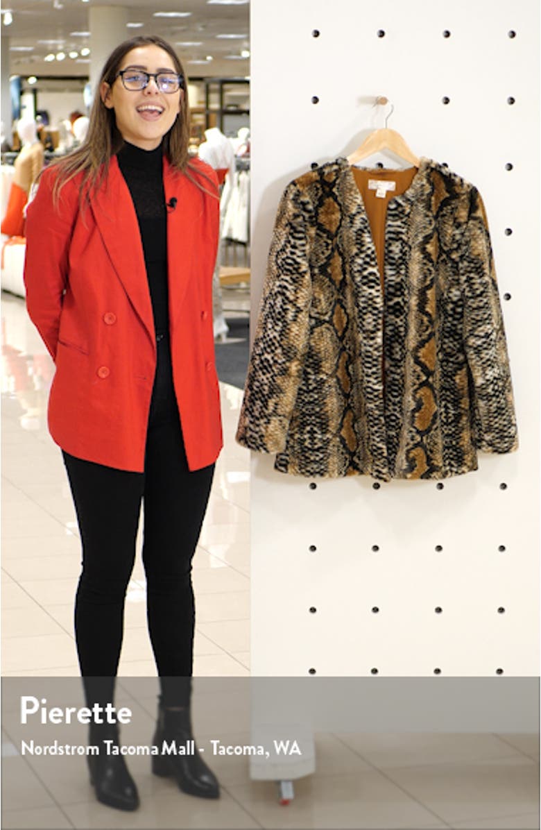Serpent Faux Fur Open Front Jacket, sales video thumbnail