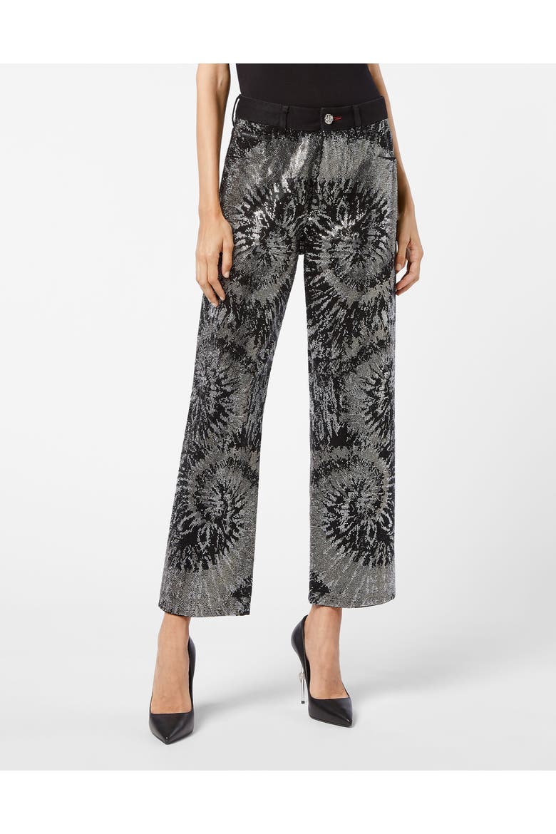 High Rise Jeans Tie Dye Women, Main, color, black/white