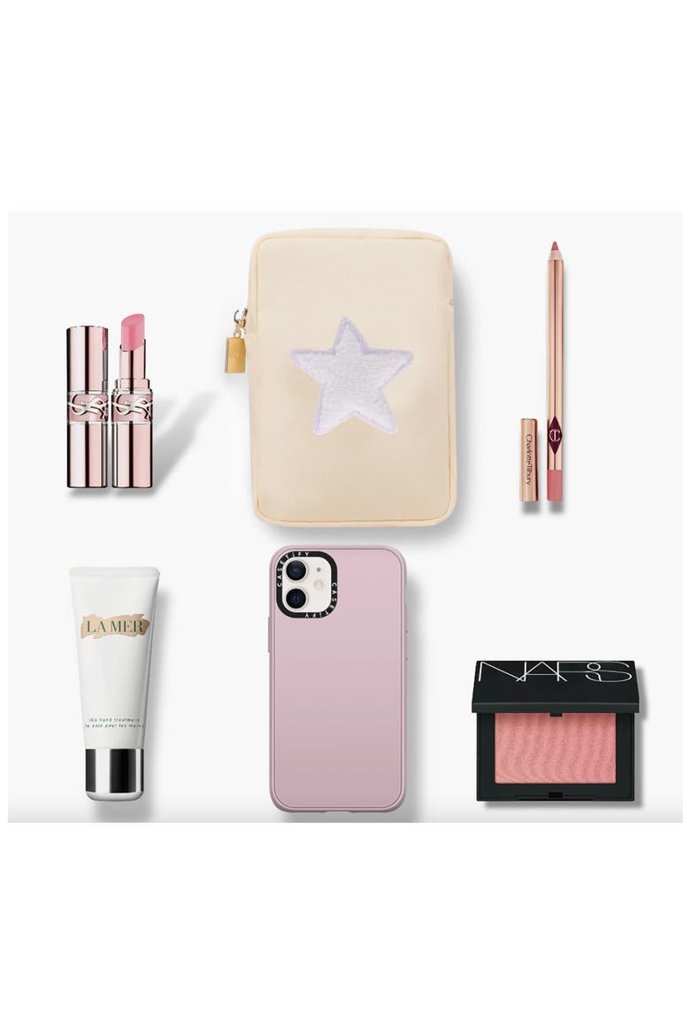 Mini Star Cosmetics Bag, Alternate, color, CREAM