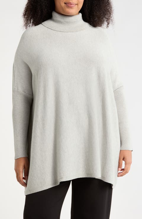 Oversize Turtleneck Sweater (Plus)