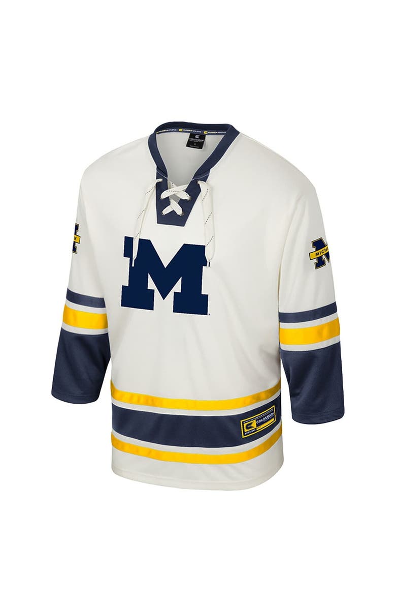 COLOSSEUM Men's Colosseum Cream Michigan Wolverines Puck Proud Fashion Hockey Jersey, Alternate, color, Cream