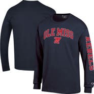 Champion Men's Champion  Navy Ole Miss Rebels Arch Over Logo 2-Hit Long Sleeve T-Shirt