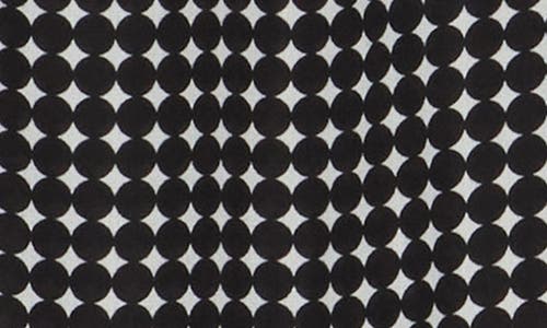 Max Studio Short Sleeve Popover Blouse In Black/ivory Dot