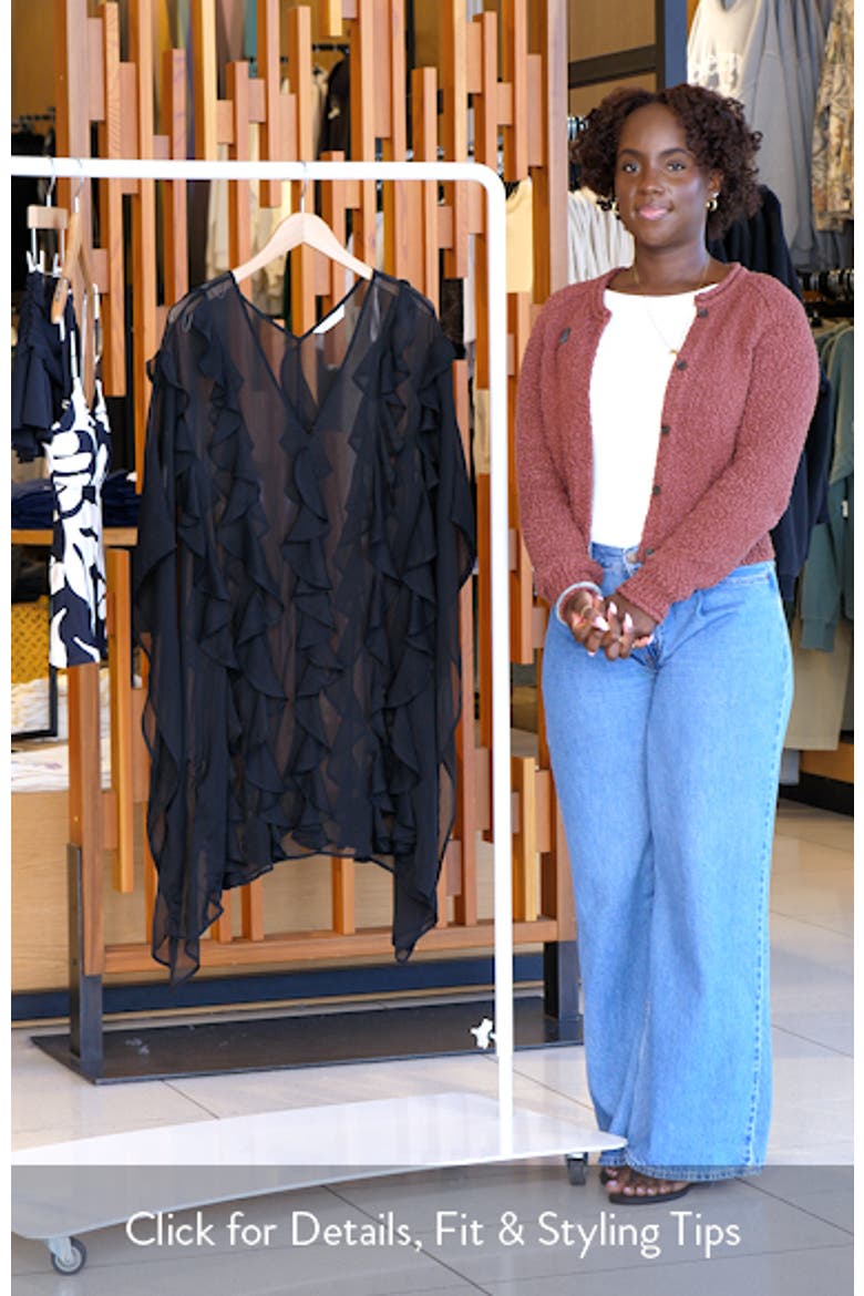 Breeze Ruffle Sheer Cover-Up Poncho video