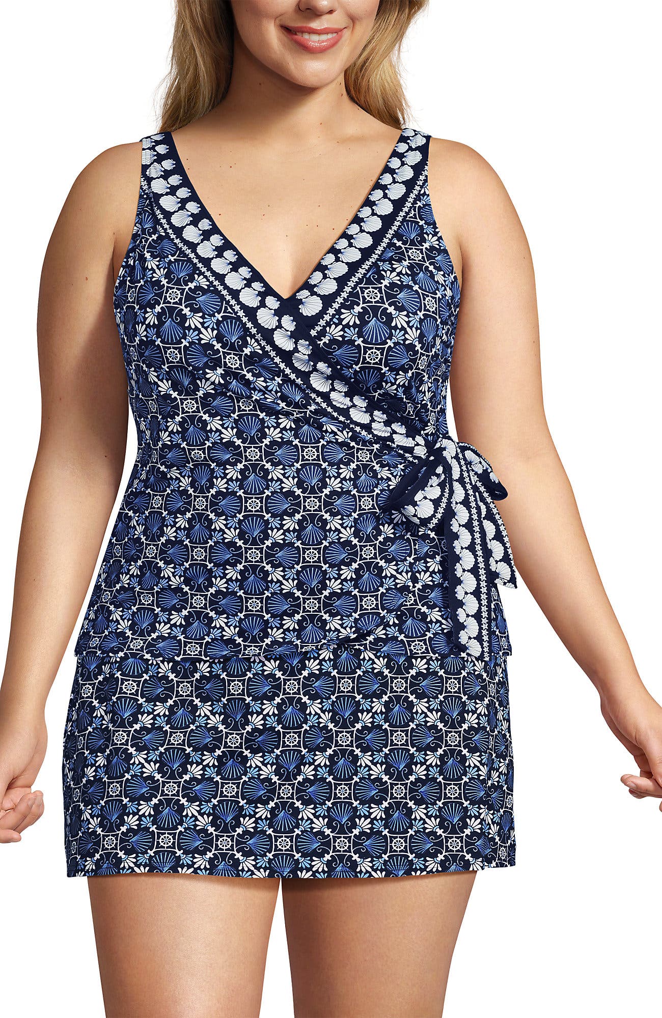 Seashell Geo/Navy Border