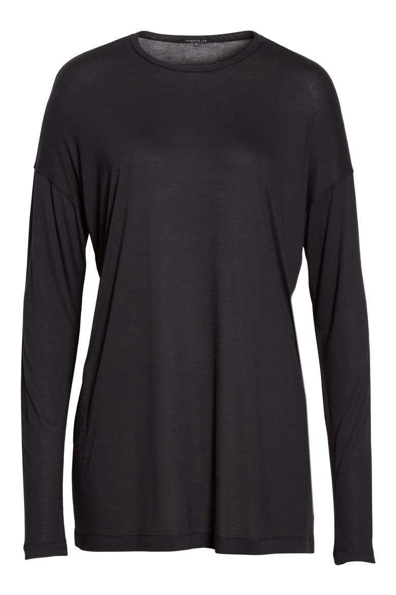 Crewneck Jersey Tee, Alternate, color, BLACK