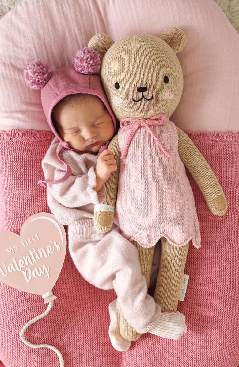 cuddle+kind Little Bella the Honey Bear Stuffed Animal, Alternate, color, Pink