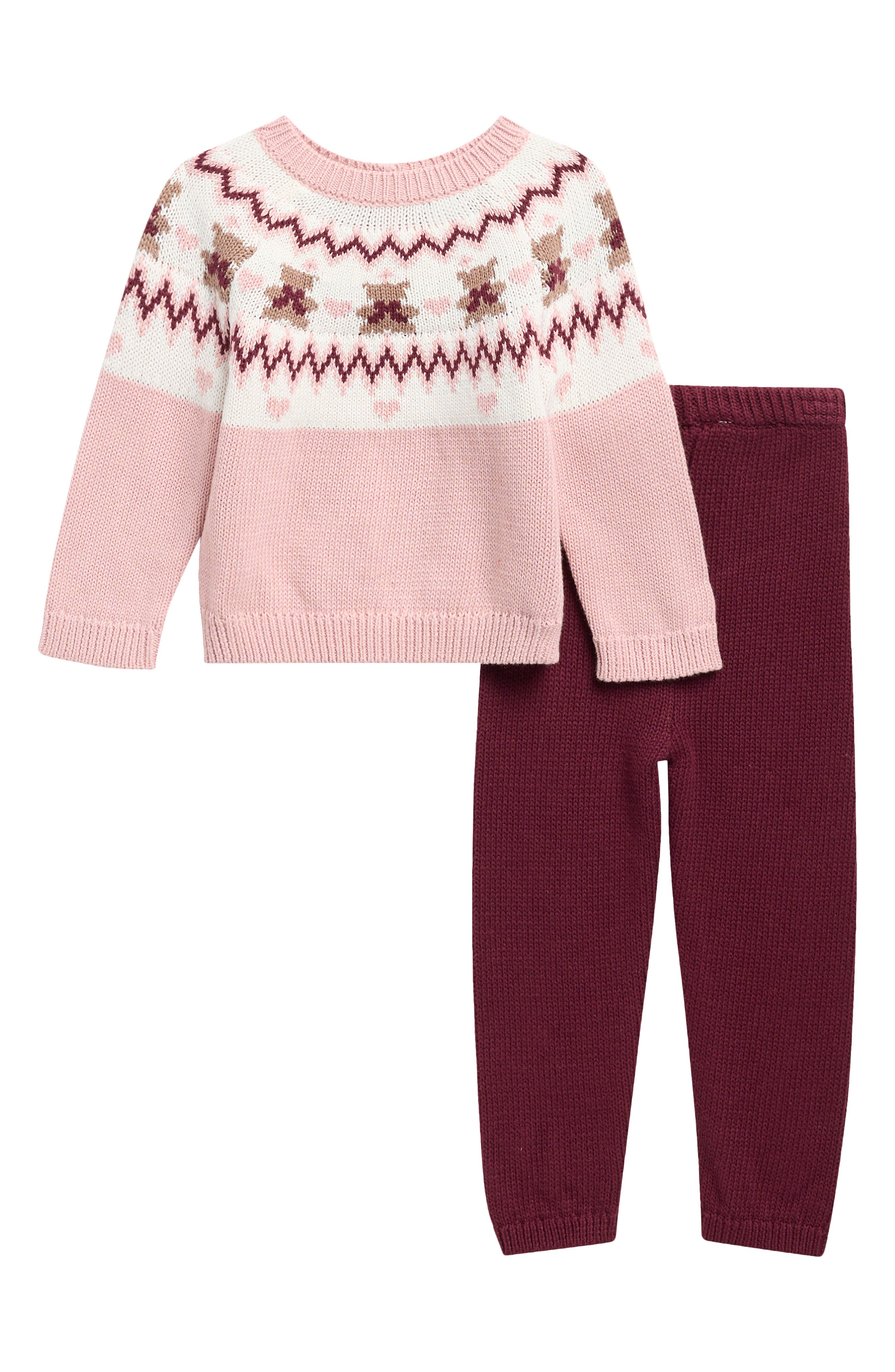 Kids' Bear Fair Isle Sweater & Pants Set