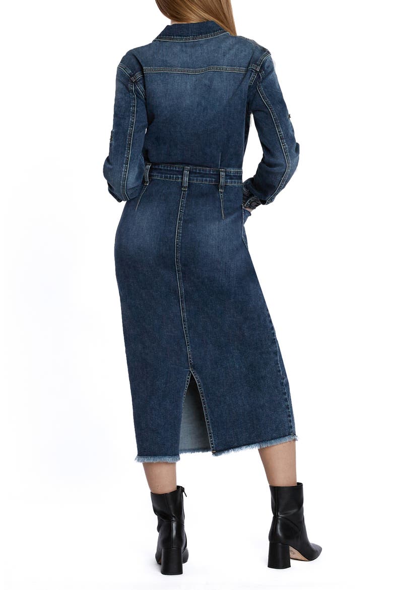 Nora Long Sleeve Denim Maxi Shirtdress, Alternate, color, REBORN BLUE