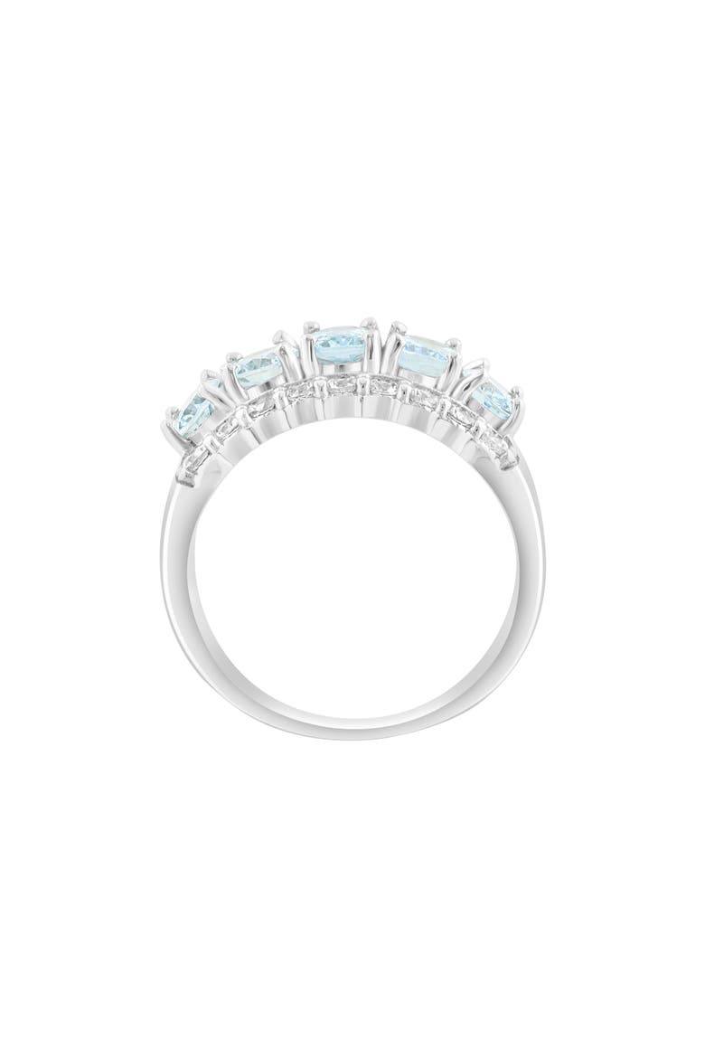 Sterling Silver Aquamarine & Zircon Ring, Alternate, color, BLUE