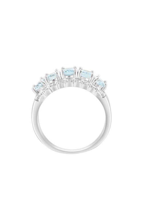 Effy Sterling Silver Aquamarine & Diamond Ring In Blue