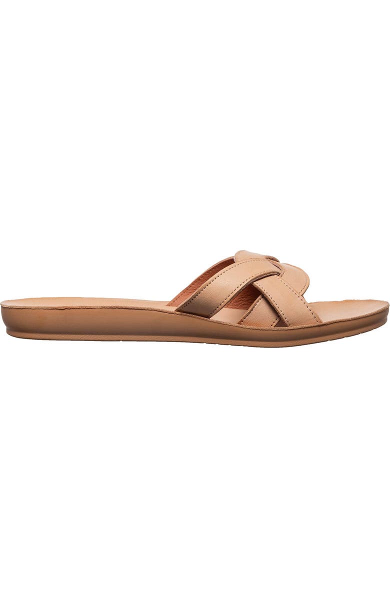 ANTELOPE Alta Woven Leather Slide Sandal, Alternate, color, Tan