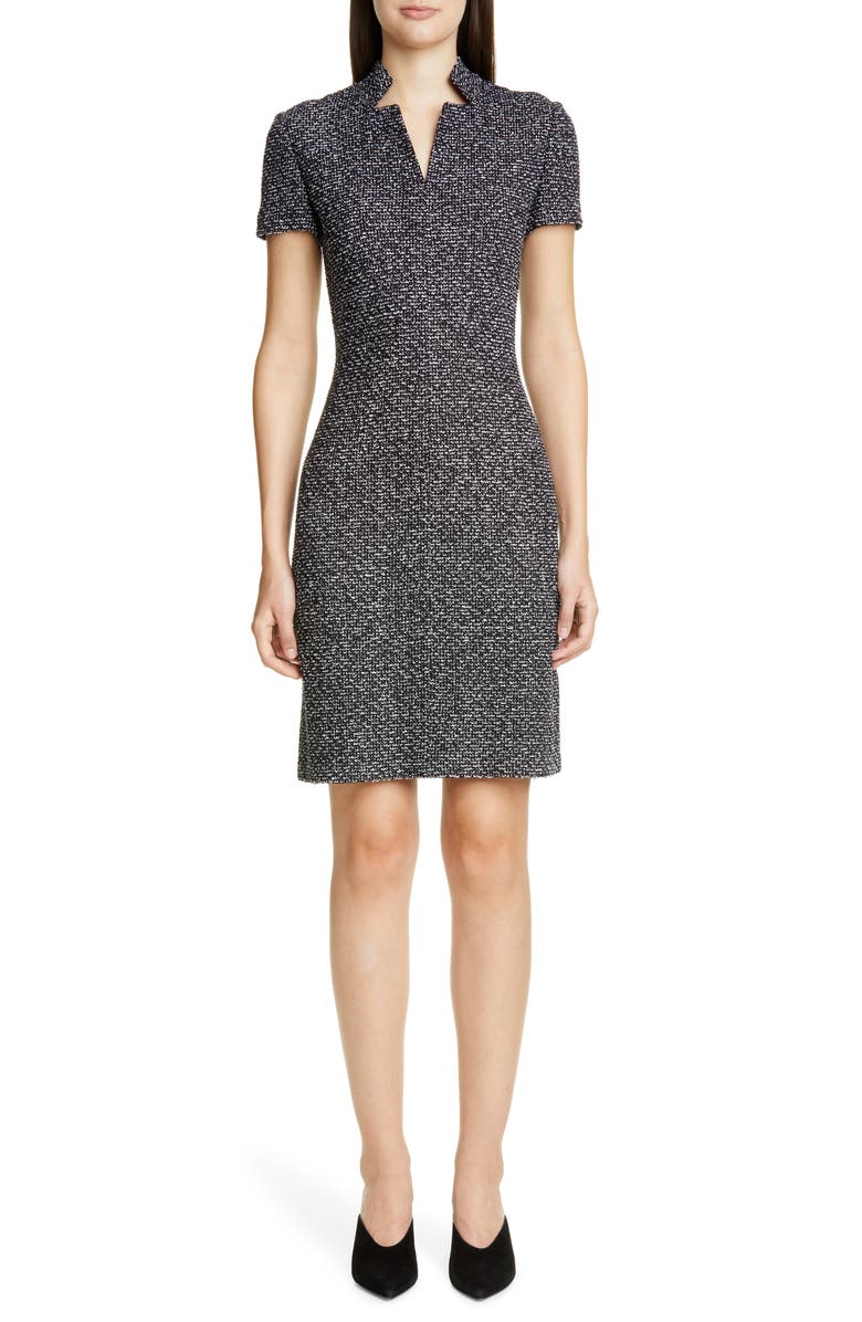 St. John Collection Textured Bouclé Tweed Dress, Main, color, 