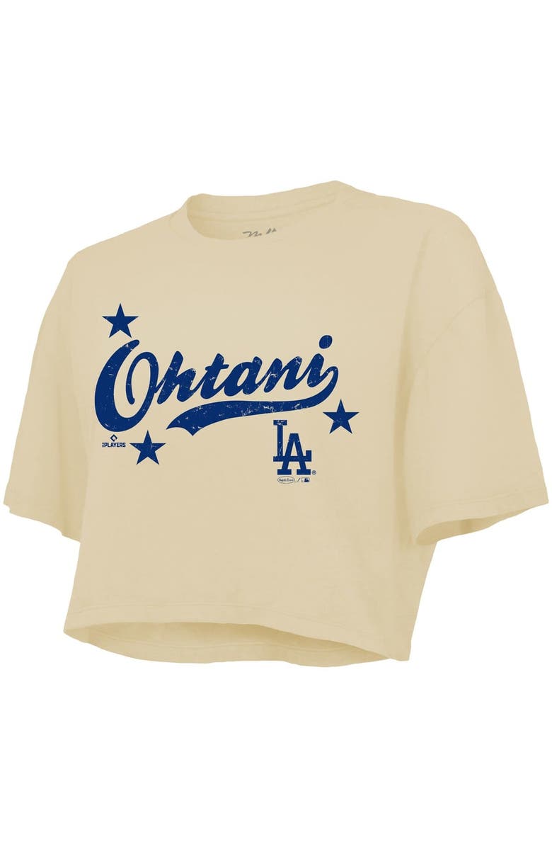 Majestic Threads Women's Majestic Threads Shohei Ohtani Cream Los Angeles Dodgers Boxy Crop Top, Alternate, color, Cream