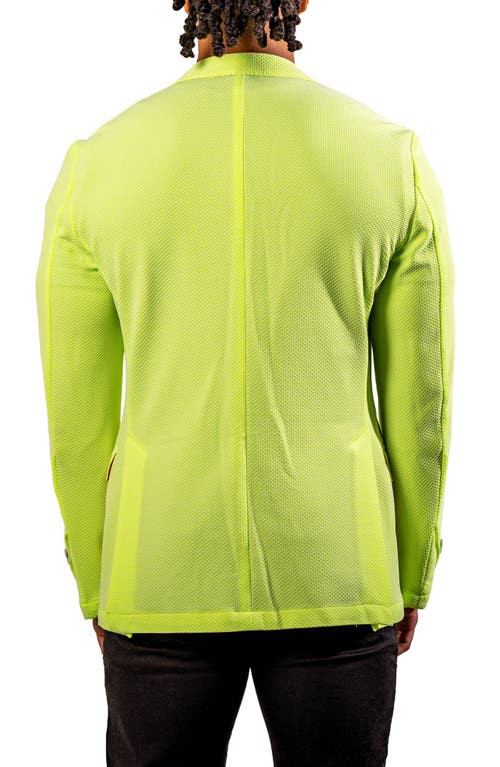 Maceoo Neon Unconstructed Knit Blazer In Green