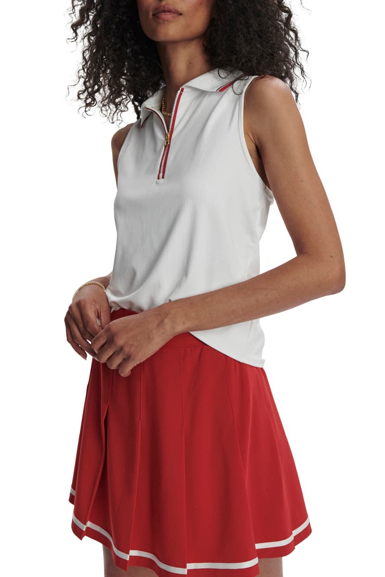 Fritton Rib Performance Polo, Alternate, color, WHITE/ HAUTE RED
