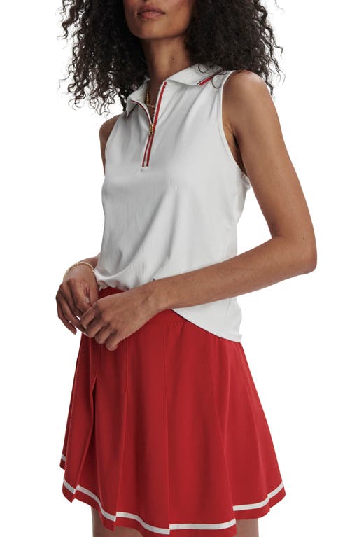 Varley Fritton Performance Tank Top In White/haute Red