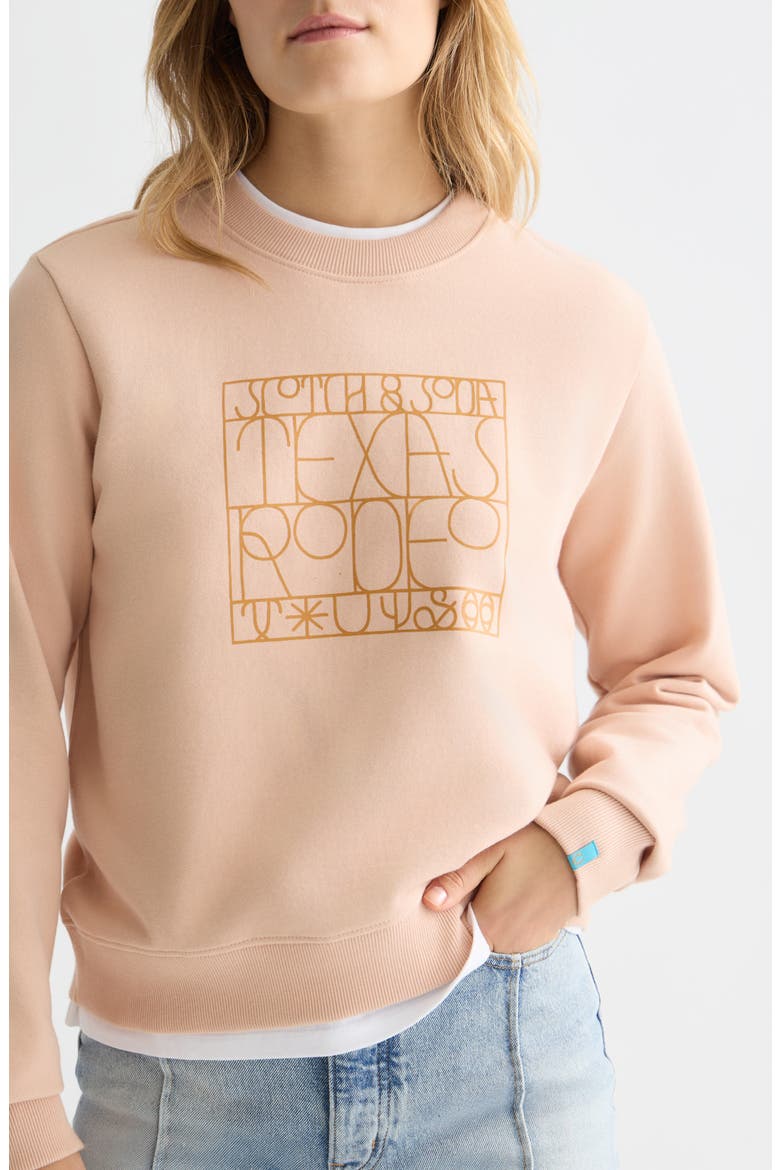 Texas Rodeo Cotton Graphic Sweatshirt, Alternate, color, ROSE DUST