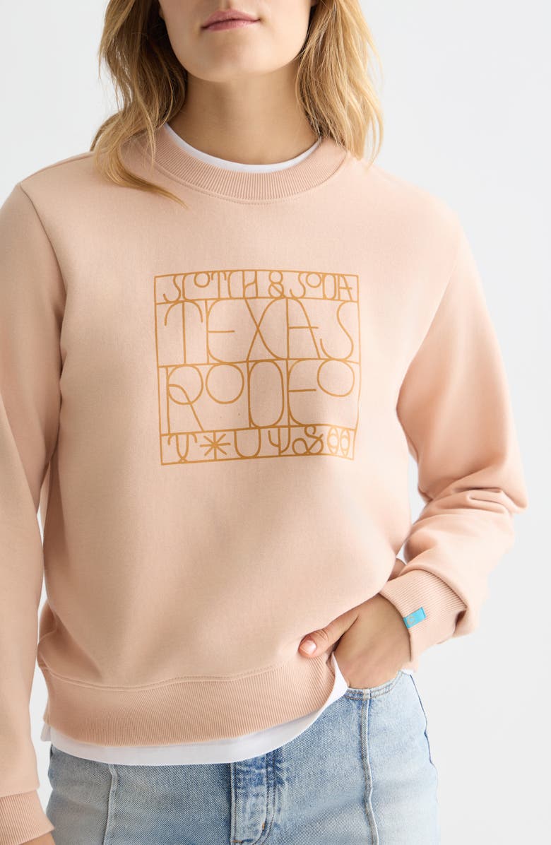 Scotch & Soda Texas Rodeo Cotton Graphic Sweatshirt, Alternate, color, Rose Dust