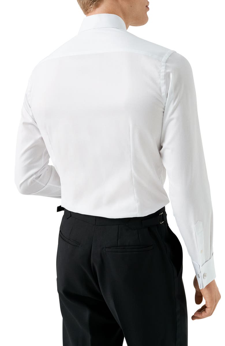 Eton Slim Fit White Bibbed Cotton Tuxedo Shirt, Alternate, color, White