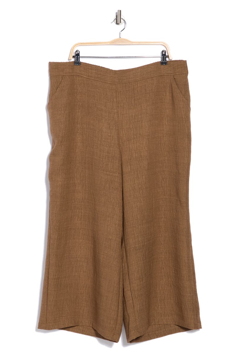 MAX STUDIO Textured Wide Leg Crop Pants, Alternate, color, Ht Umber