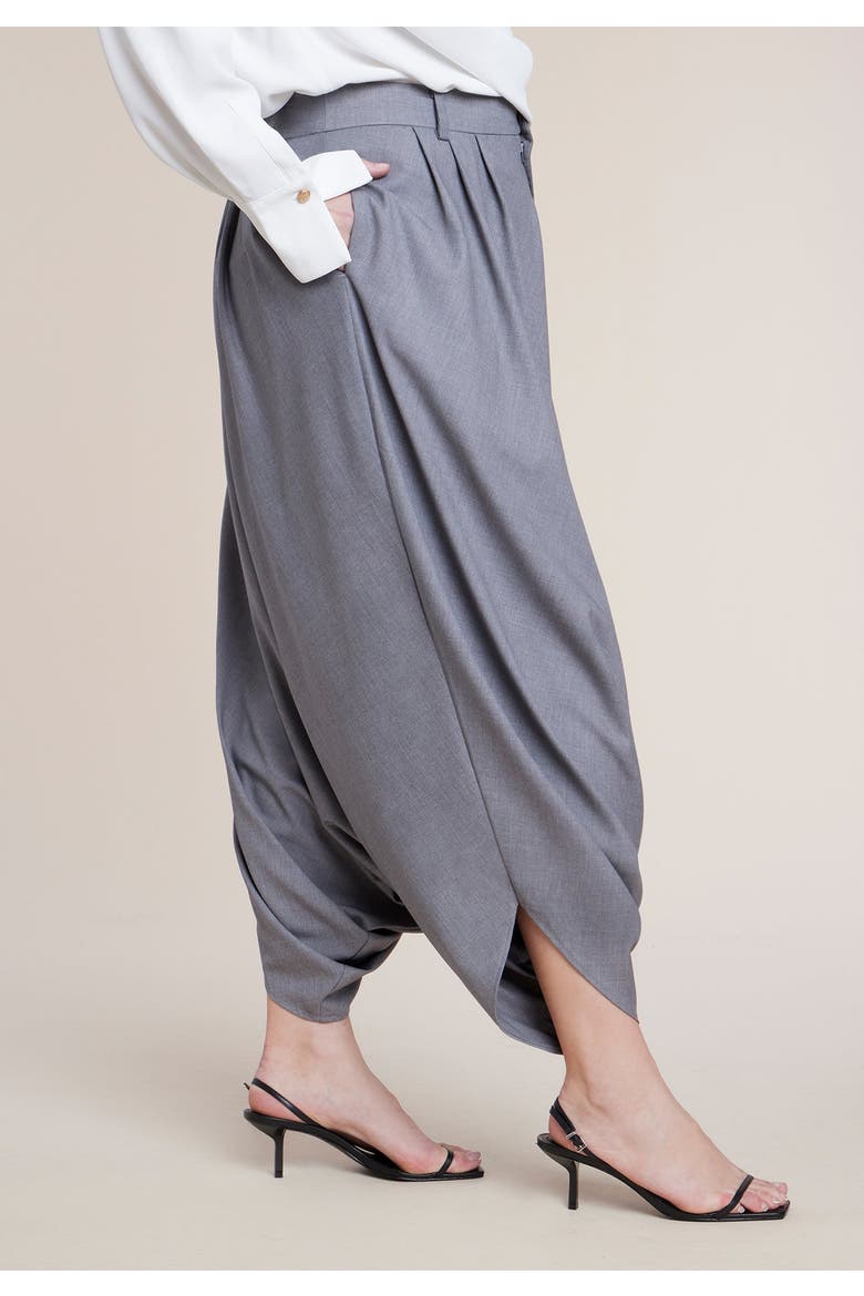 Super Draped Tailored Trouser, Alternate, color, HEATHER GREY