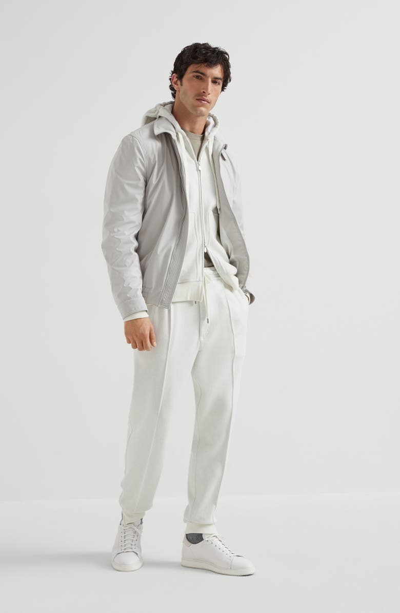 Brunello Cucinelli Trousers with crête, Alternate, color, Off-White