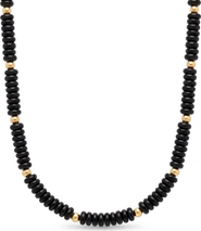 CUFFED BY NANO Black and 14k Gold Filled Beaded Necklace