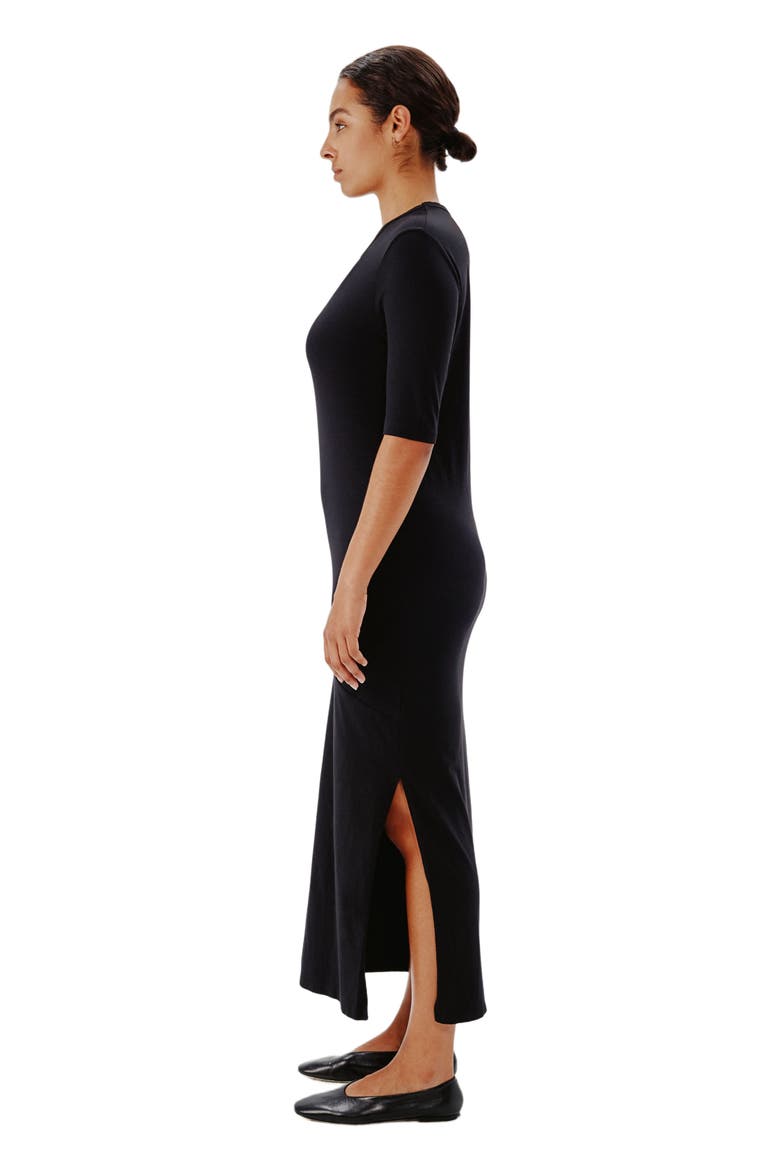 ELBOW SLEEVE DRESS, Alternate, color, BLACK
