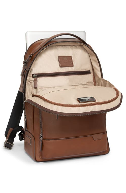 Tumi Warren Leather Backpack In Cognac
