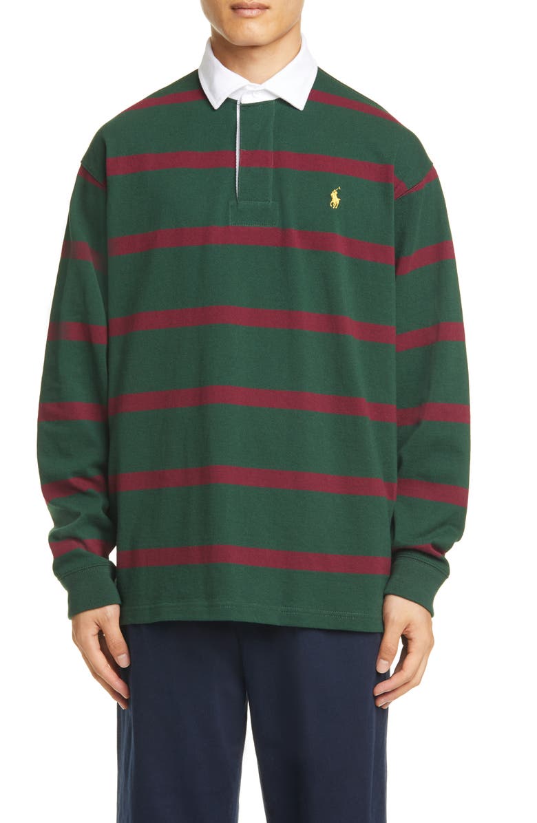 Polo Ralph Lauren Big Yarn Dye Stripe Rugby Shirt, Alternate, color, 