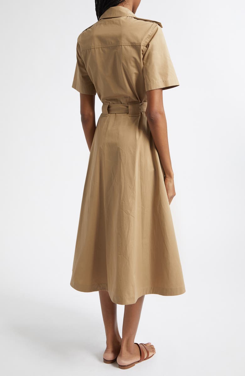 Burberry Tanya Belted Cotton Poplin Midi Shirtdress, Alternate, color, Puddle