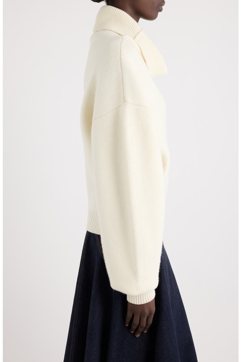 La Maille Pallone Virgin Wool & Cashmere Turtleneck Sweater, Alternate, color, OFF-WHITE