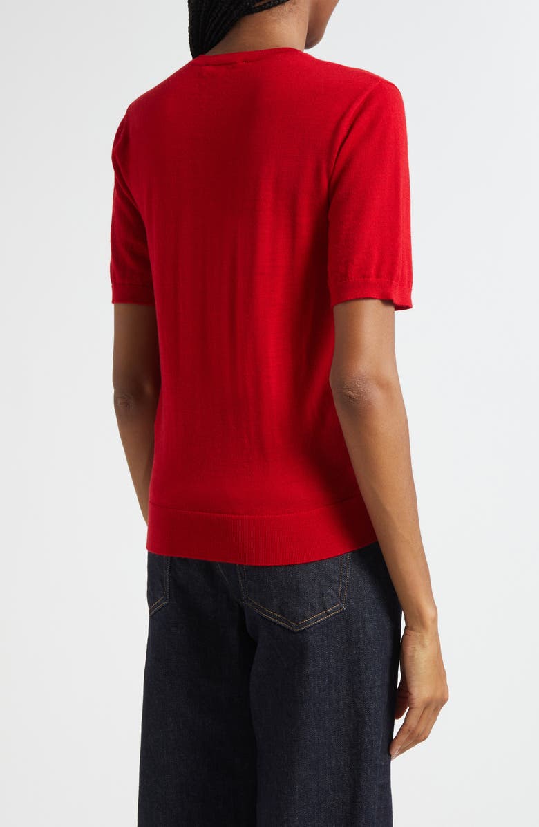 Sporty & Rich Vendome Merino Wool Sweater, Alternate, color, Dark Red